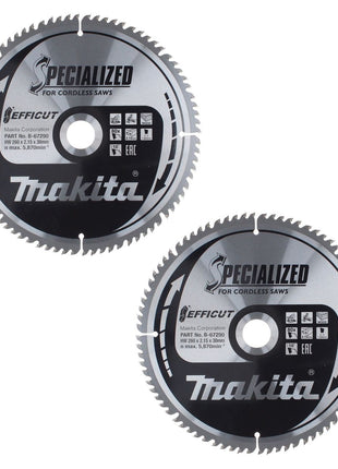 Makita CMSXF26080G SPECIALIZED EFFICUT lame de scie 260 x 30 x 1,65 mm 2 pièces (2x B-67290) 80 dents pour le bois