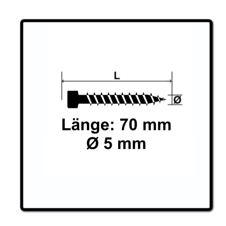 Vis de terrasse SPAX 5,0 x 70 mm en acier inoxydable A2 500 pièces (2x 0537000500705) filetage de fixation culasse Torx T-STAR Plus T25 Cut