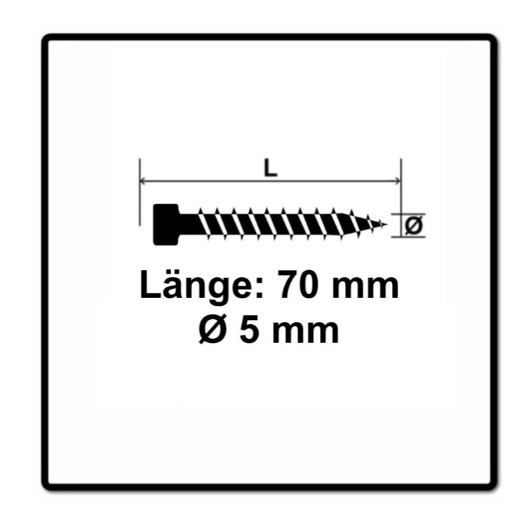 Vis de terrasse SPAX 5,0 x 70 mm en acier inoxydable A2 1250 pièces (5x 0537000500705) filetage de fixation culasse Torx T-STAR Plus T25 Cut