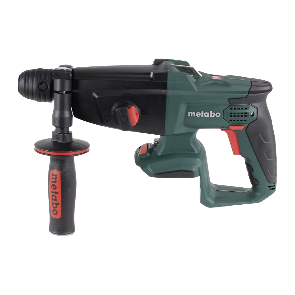 Metabo KHA 18 LTX Akku Kombihammer 18 V 2,2 J SDS Plus + 2x Akku 4,0 Ah + Ladegerät + Bohrer und Meißel Set 11 tlg. PGM zertifiziert  + metaBOX