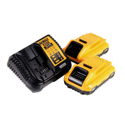 Raboteuse à batterie DeWalt DCP 580 L2 18 V 82 mm sans balais + sac à poussière DWV 9390 + 2x batteries 3,0 Ah + chargeur