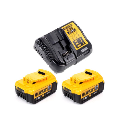 Raboteuse à batterie DeWalt DCP 580 M2 18 V 82 mm sans balais + sac à poussière DWV 9390 + 2x batteries 4,0 Ah + chargeur