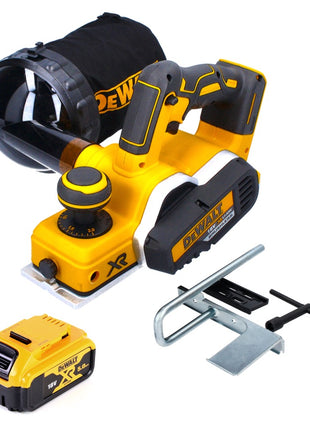 Cepilladora a batería DeWalt DCP 580 N 18 V 82 mm sin escobillas + bolsa para el polvo DWV 9390 + 1x batería 5,0 Ah - sin cargador