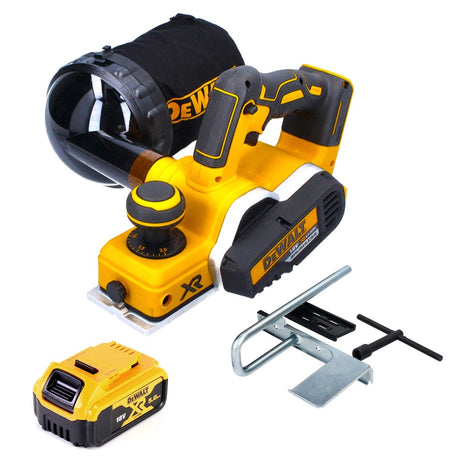 Raboteuse à batterie DeWalt DCP 580 N 18 V 82 mm sans balais + sac à poussière DWV 9390 + 1x batterie 5,0 Ah - sans chargeur