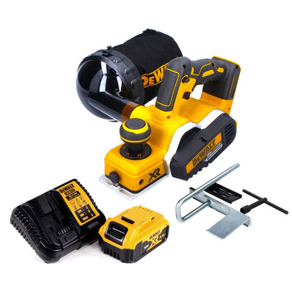 DeWalt DCP 580 P1 Akku Hobel 18 V 82 mm Brushless + Staubfangsack DWV 9390 + 1x Akku 5,0 Ah + Ladegerät