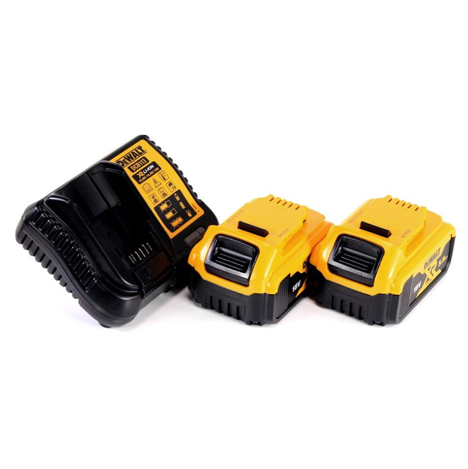 Raboteuse à batterie DeWalt DCP 580 P2 18 V 82 mm sans balais + sac à poussière DWV 9390 + 2x batteries 5,0 Ah + chargeur