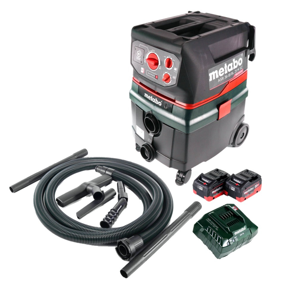 Metabo ASR 36 18 BL 25 M SC Akku Nass Trocken Sauger 36 V ( 2x 18 V ) 25 l Brushless + 2x Akku 5,5 Ah + Ladegerät - Toolbrothers