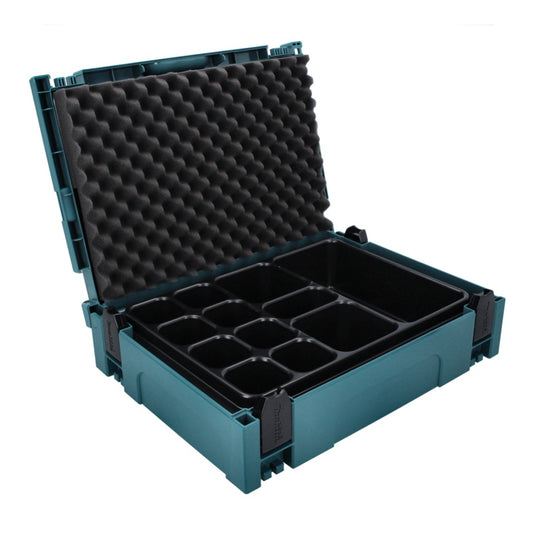 Makita Makpac 1 + insert universel avec 12 auges (P-83674) pour petites pièces