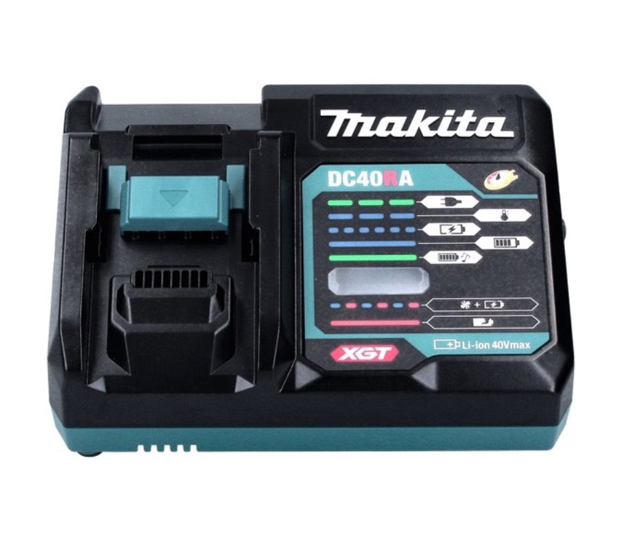 Kit source d'alimentation Makita 40 V max. avec 1 batterie BL 4040 4,0 Ah XGT + chargeur rapide DC 40 RA XGT LXT + adaptateur de charge ADP10