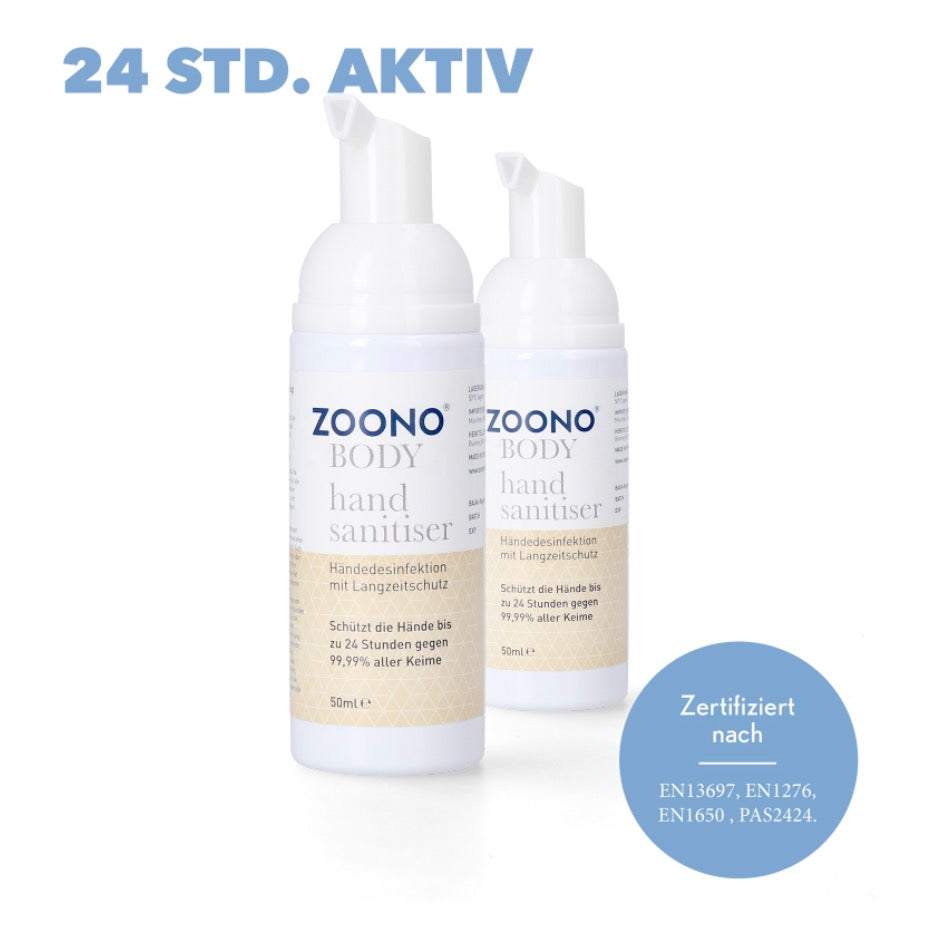 Zoono Germfree24 Handdesinfektion 2x 50 ml Schutz bis zu 24 Std. gegen 99,99 % aller Keime ( Zertifiziert nach PAS 2424 / EN13697 / EN1276 / EN1650 ) - Toolbrothers