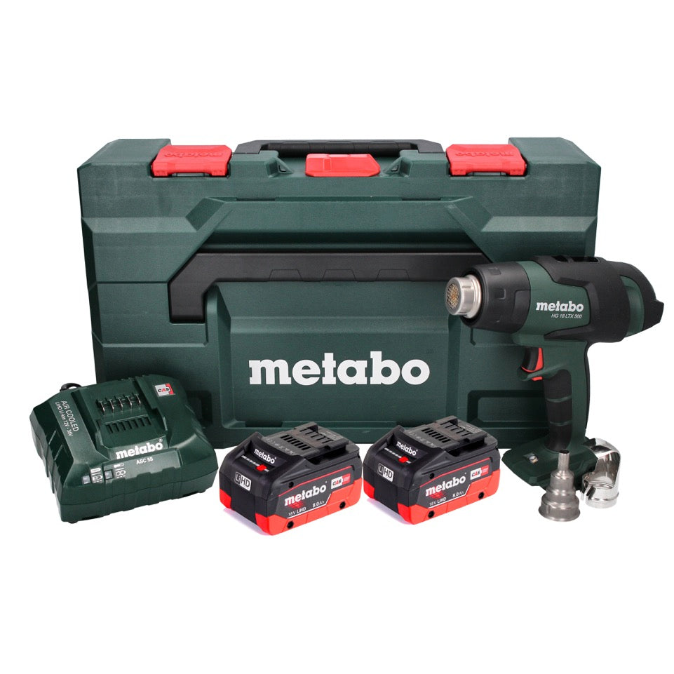 Metabo HG 18 LTX 500 Akku Heißluftgebläse 18 V 300 - 500 °C + 2x Akku 8,0 Ah + Ladegerät + MetaBox - Toolbrothers