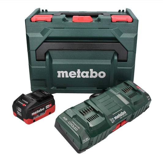 Kit de base Metabo 1x batterie 18 V 10,0 Ah LIHD + double chargeur + métaBOX