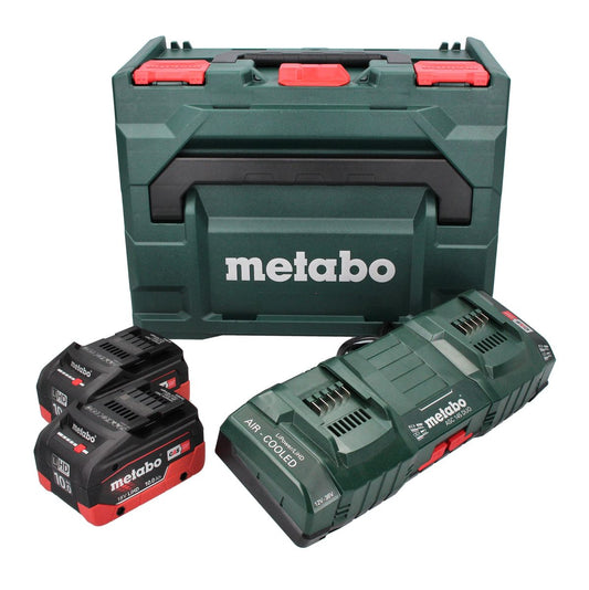 Kit de base Metabo 2x batterie 18 V 10,0 Ah LIHD + double chargeur + métaBOX