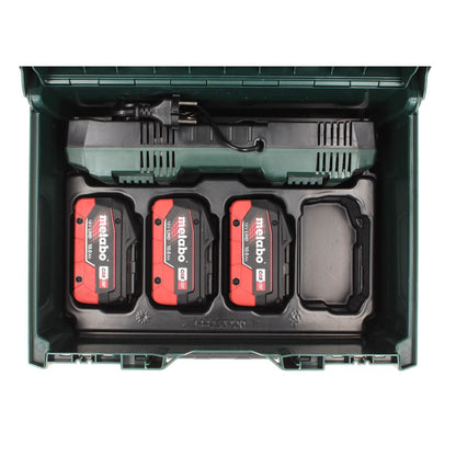 Kit de base Metabo 3x batterie 18 V 10,0 Ah LIHD + double chargeur + métaBOX