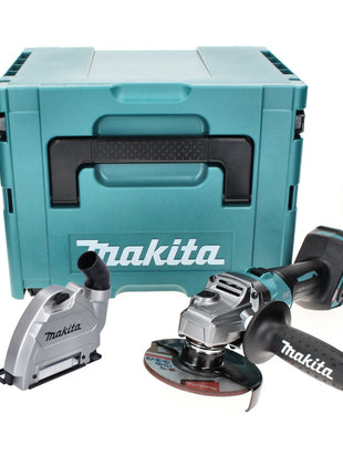 Amoladora angular a batería Makita GA 008 GZ01 40 V máx. 125 mm sin escobillas XGT + campana de aspiración + Makpac - sin batería, sin cargador