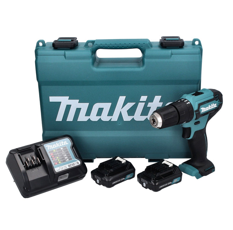 Makita HP 333 DWAE Akku Schlagbohrschrauber 12 V 30 Nm + 2x Akku 2,0 Ah + Ladegerät + Koffer - Toolbrothers