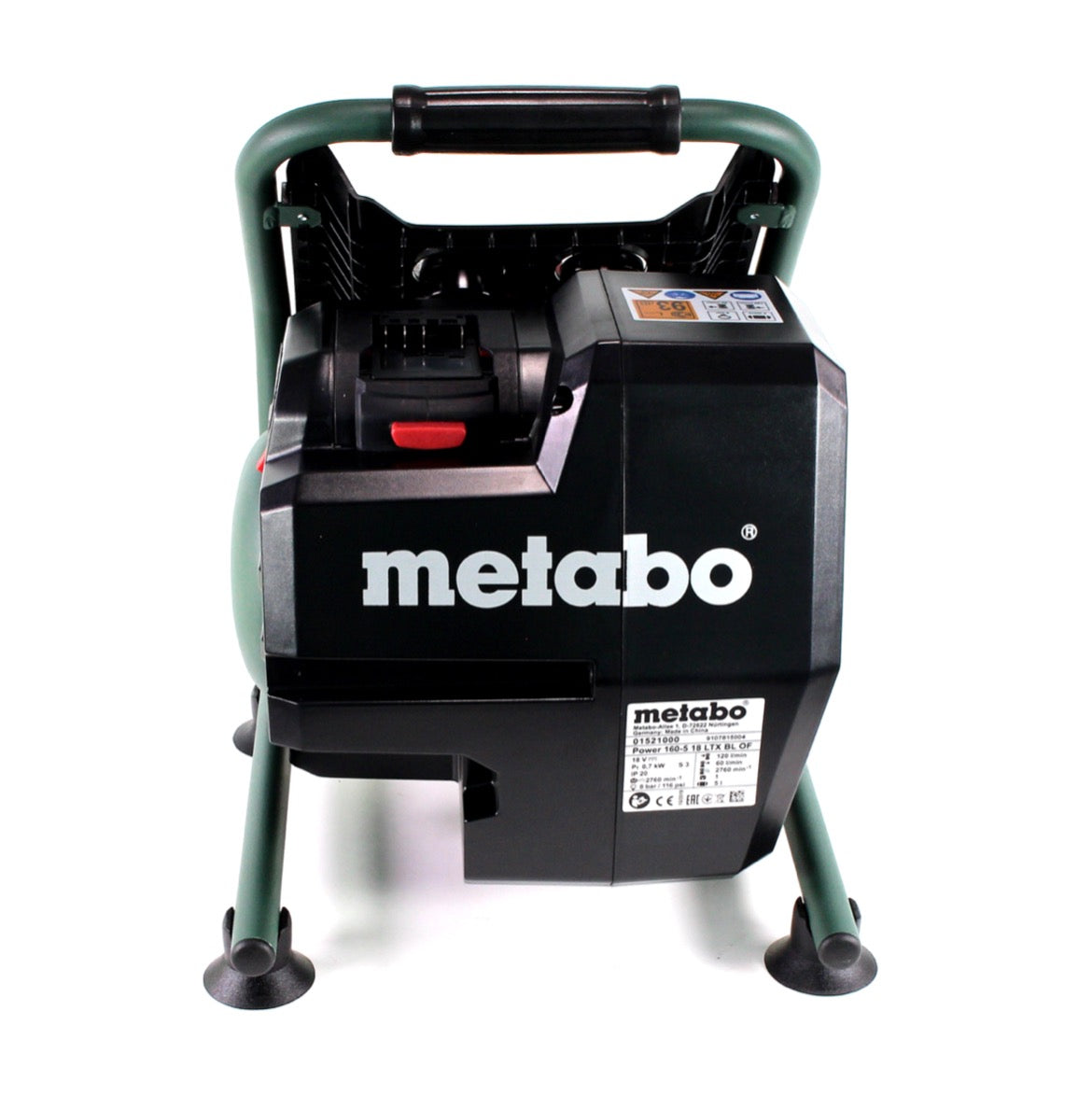 Compresseur à batterie Metabo Power 160-5 18 LTX BL OF 18 V 8,0 bar sans balais + 1x batterie 10,0 Ah - sans chargeur