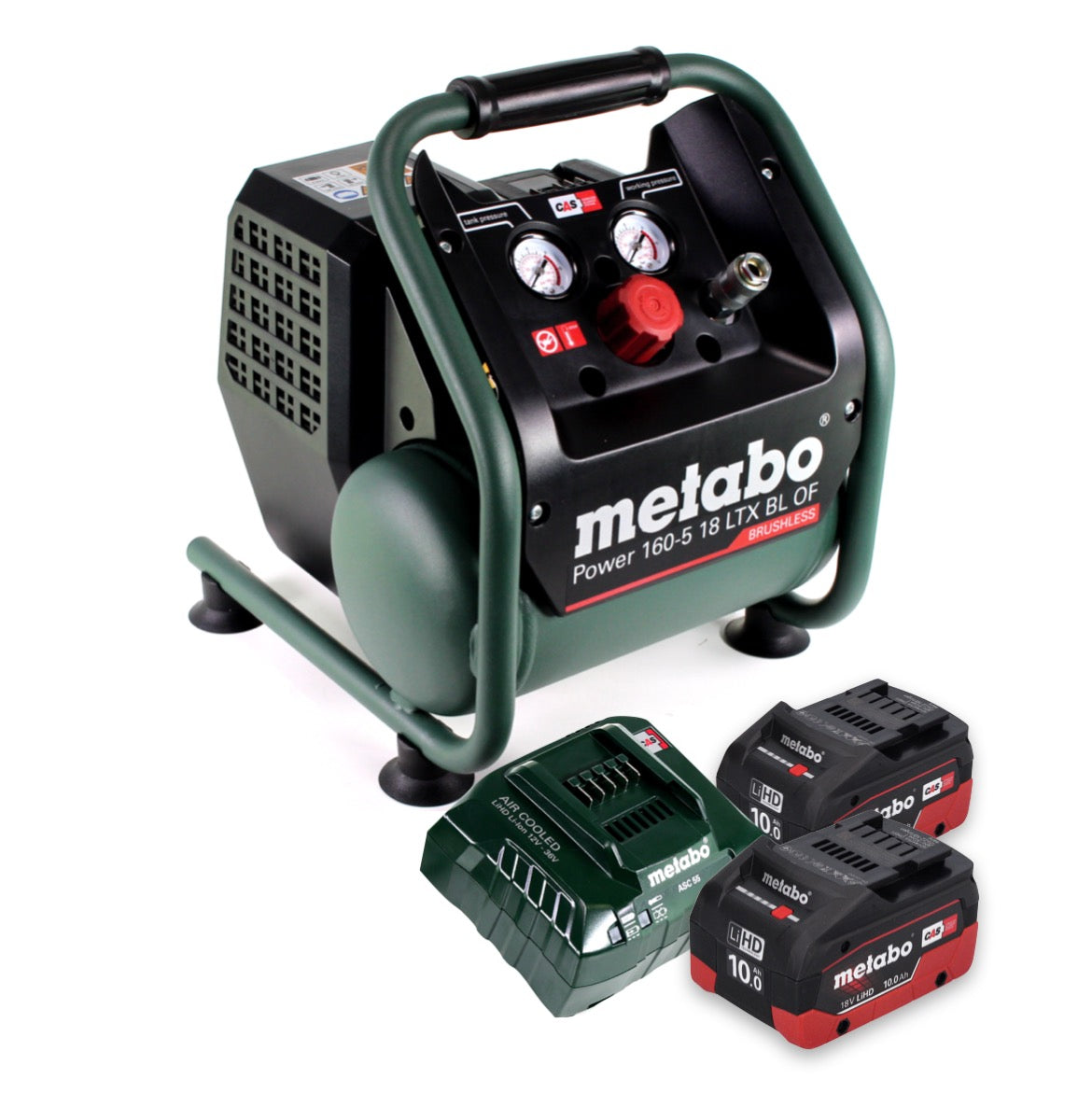 Compresseur à batterie Metabo Power 160-5 18 LTX BL OF 18 V 8,0 bar sans balais + 2x batterie 10,0 Ah + chargeur