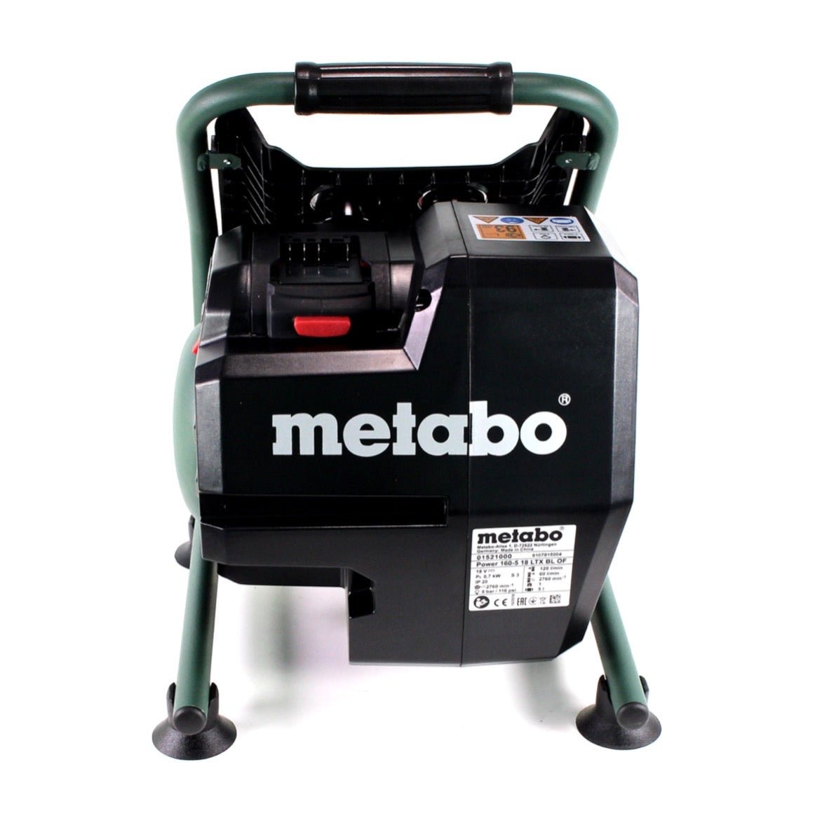 Compresseur à batterie Metabo Power 160-5 18 LTX BL OF 18 V 8,0 bar sans balais + 2x batterie 10,0 Ah + chargeur