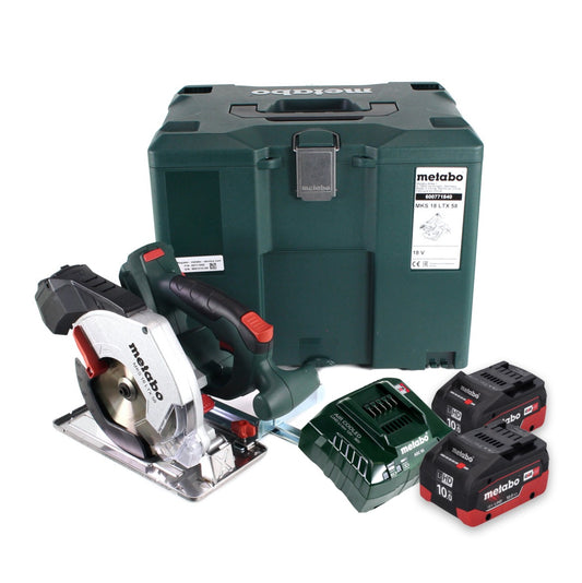 Metabo MKS 18 LTX 58 Akku Metall Handkreissäge 18 V 165 mm + 2x Akku 10,0 Ah + Ladegerät + MetaLoc