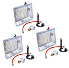 Rothenberger Industrial Set 3x radiateurs à gaz Eco Piezo (3x 35985) 2,7 kW - 4,2 kW pour bouteilles de gaz propane 5 kg et 11 kg