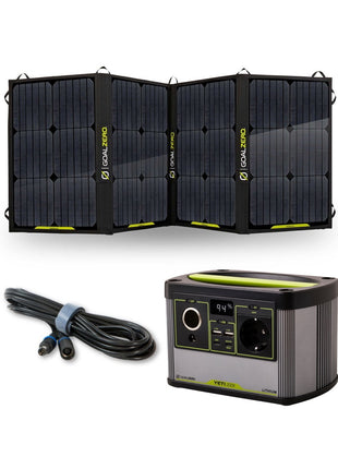 Centrale Électrique Portable Goal Zero Yeti 200X - 230 V 13 Ah + Panneau Solaire Pliable Nomad 100 18 - 22 V 100 W + Rallonge de 4,5 mètres