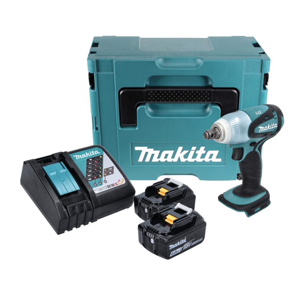 Makita DTW 251 RGJ clé à chocs sans fil 18 V 230 Nm 1/2" + 2x batteries 6,0 Ah + chargeur + Makpac