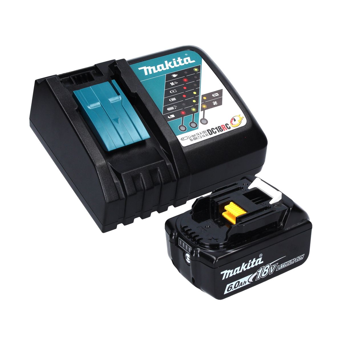 Makita DGA 504 RG1J Meuleuse d'angle sur batterie 18 V 125 mm sans balais + 1x batterie 6,0 Ah + chargeur + Makpac