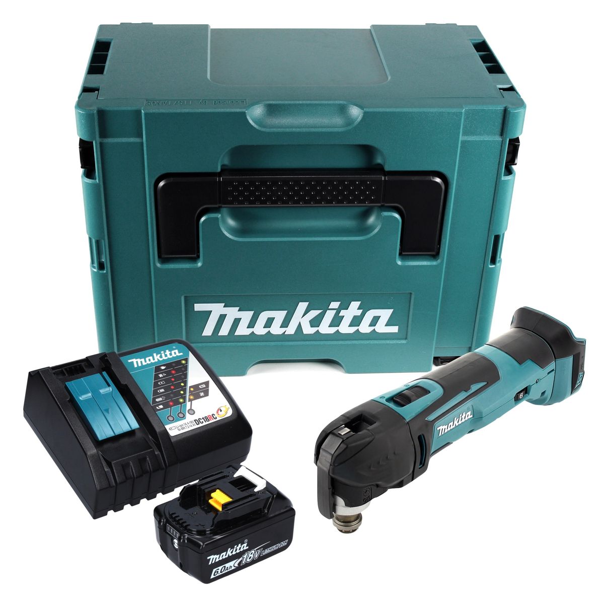 Makita DTM 51 RG1J Akku Oszillierer 18 V + 1x Akku 6,0 Ah + Ladegerät + Makpac