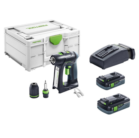 Festool C 18 HPC 4,0 l-Plus Akku Bohrschrauber 18 V 45 Nm Brushless ( 576435 ) + 2x Akku 4,0 Ah + Ladegerät + systainer - Toolbrothers