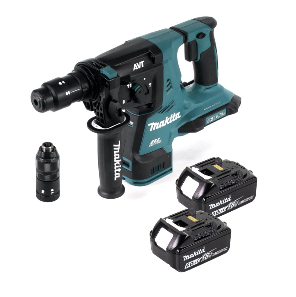 Makita DHR 281 G marteau perforateur sur batterie 36 V (2x 18 V) 2,8 J SDS-plus brushless + 2x batterie 6,0 Ah - sans chargeur