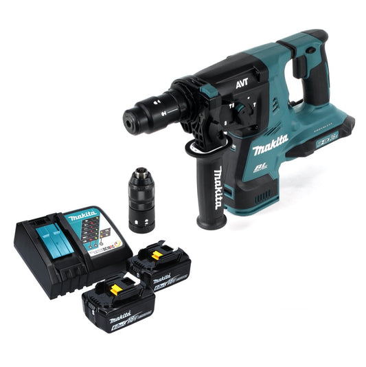 Makita DHR 281 RG Akku Bohrhammer 36 V ( 2x 18 V ) 2,8 J SDS-plus Brushless + 2x Akku 6,0 Ah + Ladegerät