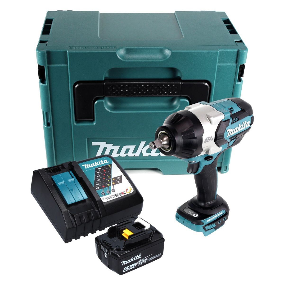 Makita DTW 1002 RG1J clé à chocs sans fil 18 V 1000 Nm 1/2" brushless + 1x batterie 6,0 Ah + chargeur + Makpac