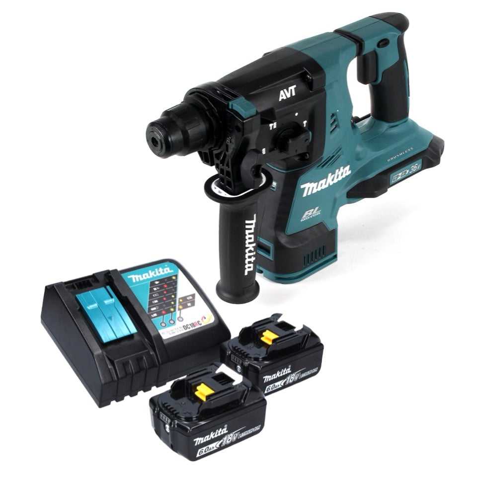 Makita DHR 280 RG marteau perforateur à batterie 36 V (2x 18 V) 2,8 J SDS-plus brushless + 2x batterie 6,0 Ah + chargeur