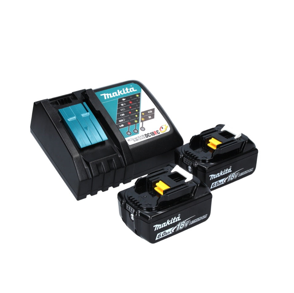 Makita DBN 600 RGJ cloueuse à tête d'emballage sur batterie 18 V + 2x batteries 6,0 Ah + chargeur + Makpac