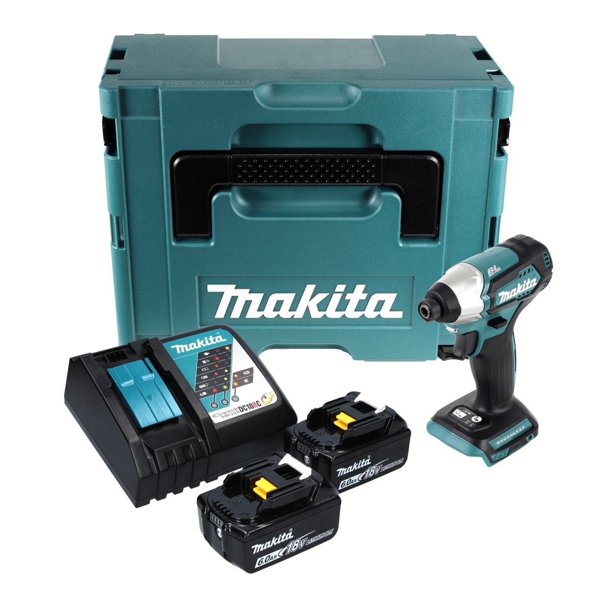 Makita DTD 155 RGJ clé à chocs sans fil 18 V 140 Nm 1/4" sans balai + 2x batterie 6,0 Ah + chargeur + Makpac