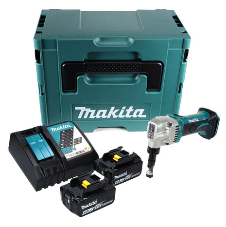 Makita DJN 161 RGJ Akku Knabberschere 18 V + 2x Akku 6,0 Ah + Ladegerät + Makpac - Toolbrothers