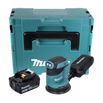 Makita DBO 180 T1J Akku Exzenterschleifer 18 V 125 mm + 1x Akku 5,0 Ah + Makpac - ohne Ladegerät - Toolbrothers