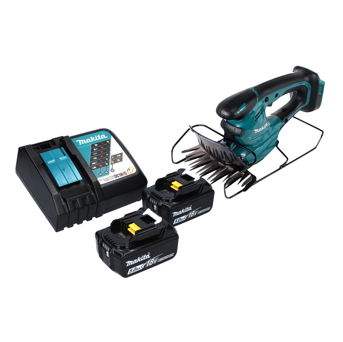 Cisaille à gazon sur batterie Makita DUM 168 RT 18 V + 2x batteries 5,0 Ah + chargeur