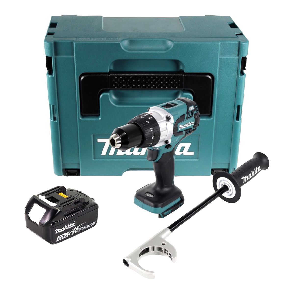 Makita DDF 481 T1J perceuse-visseuse sans fil 18 V 115 Nm sans balai + 1x batterie 5,0 Ah + Makpac - sans chargeur