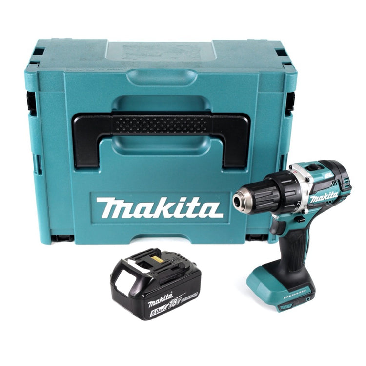 Makita DDF 484 T1J perceuse-visseuse sans fil 18 V 54 Nm sans balais + 1x batterie 5,0 Ah + Makpac - sans chargeur