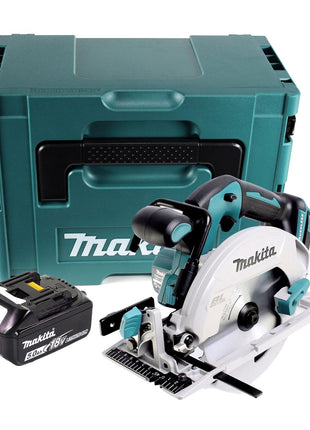 Makita DHS 680 T1J scie circulaire sur batterie 18 V 165 mm sans balais + 1x batterie 5,0 Ah + Makpac - sans chargeur