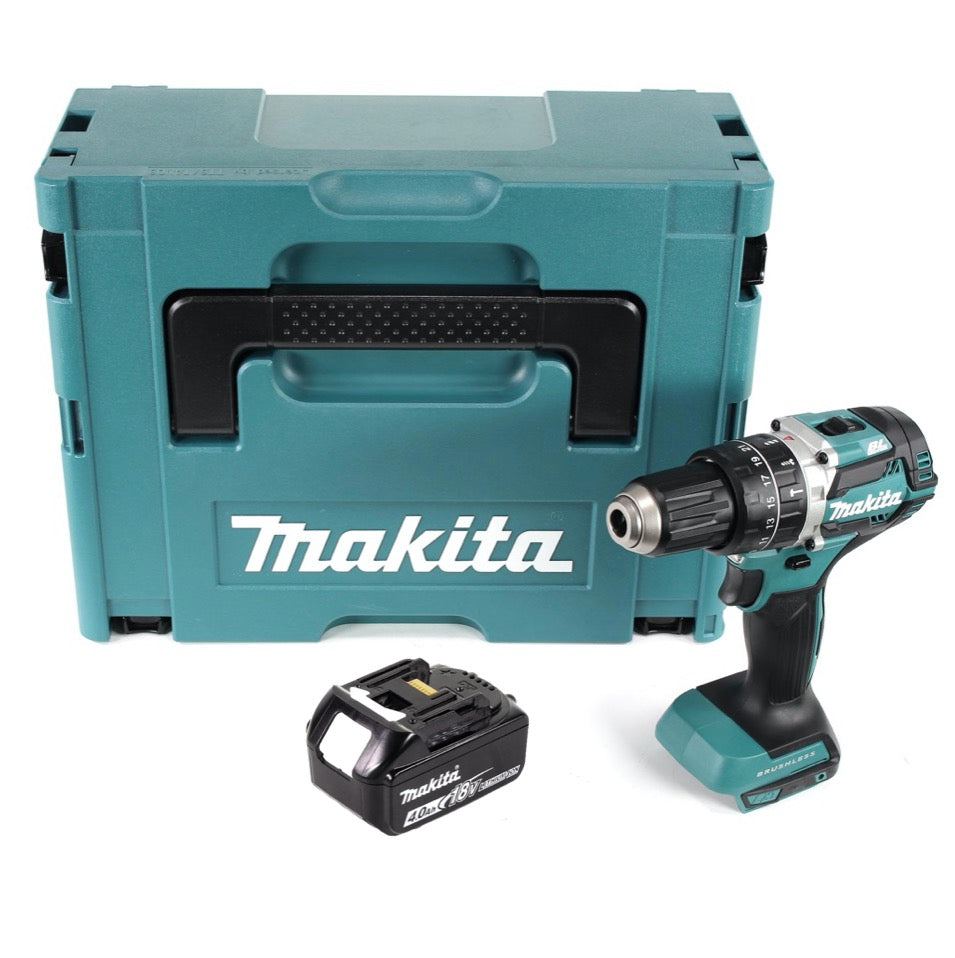 Makita DHP 484 M1J perceuse à percussion sans fil 18 V 54 Nm sans balai + 1x batterie 4,0 Ah + Makpac - sans chargeur