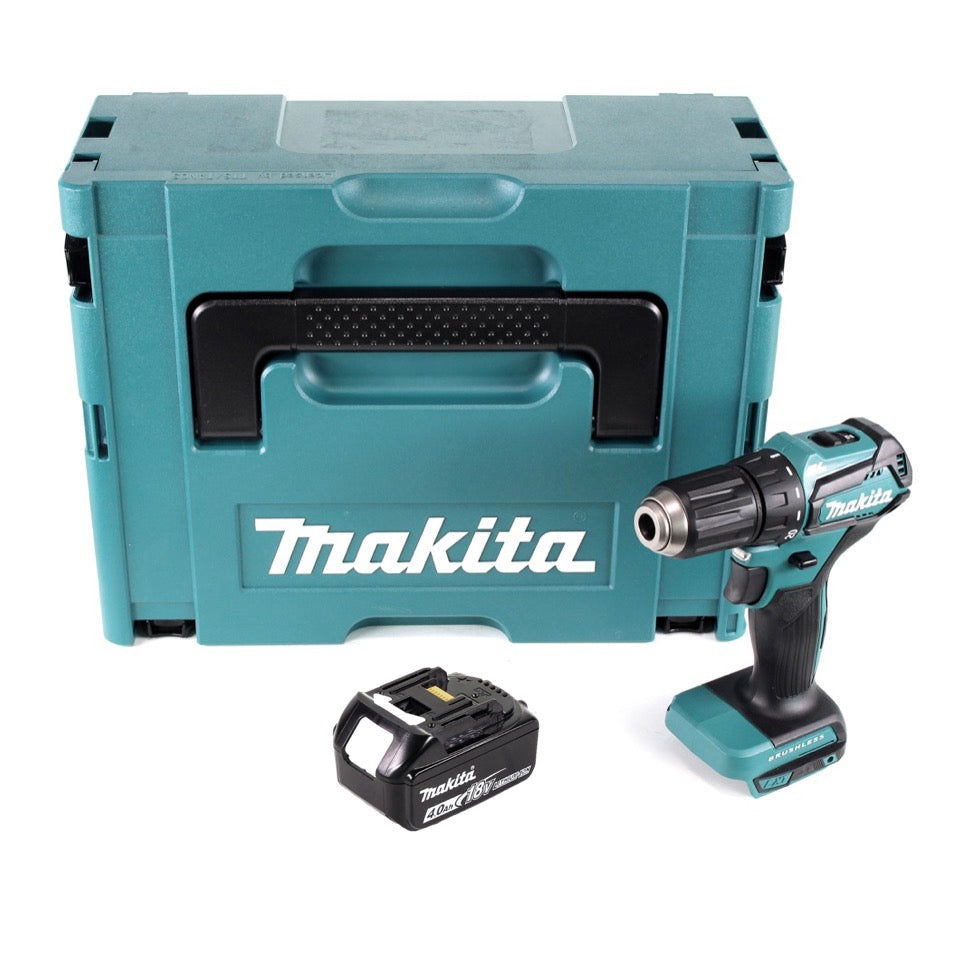 Makita DDF 483 M1J perceuse-visseuse sans fil 18 V 40 Nm sans balais + 1x batterie 4,0 Ah + Makpac - sans chargeur