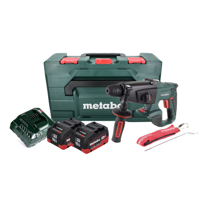 Marteau combiné à batterie Metabo KHA 18 LTX 18 V 2,2 J SDS Plus + 2x batteries 10,0 Ah + chargeur + métaBOX