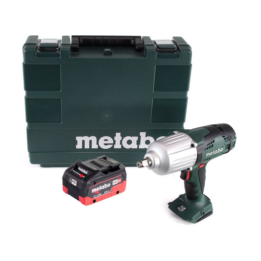 Clé à chocs sans fil Metabo SSW 18 LTX 600 18 V 600 Nm 1/2" + 1x batterie 8,0 Ah + coffret - sans chargeur