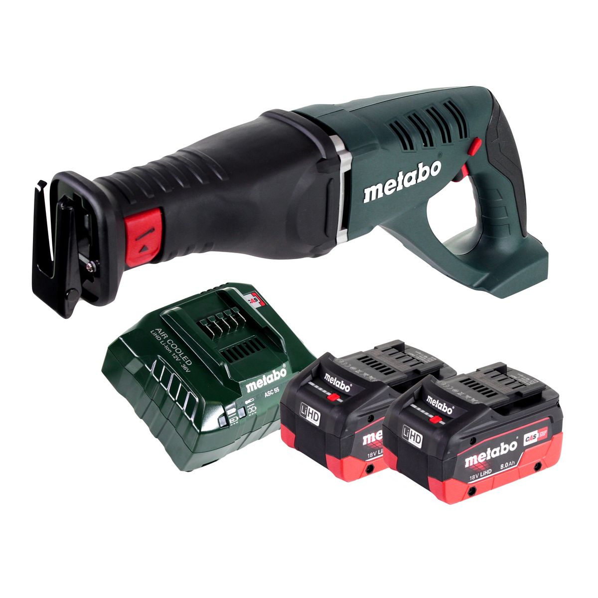 Scie sabre à batterie Metabo ASE 18 LTX scie alternative 18 V + 2x batteries 8,0 Ah + chargeur