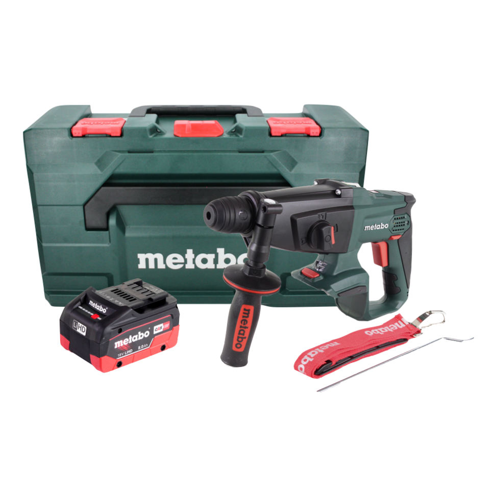 Marteau combiné à batterie Metabo KHA 18 LTX 18 V 2,2 J SDS Plus + 1x batterie 8,0 Ah + metaBOX - sans chargeur