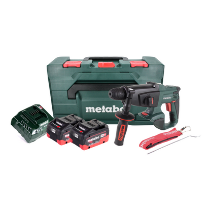 Marteau combiné à batterie Metabo KHA 18 LTX 18 V 2,2 J SDS Plus + 2x batterie 8,0 Ah + chargeur + métaBOX