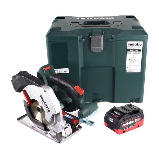 Scie circulaire à métaux sur batterie Metabo MKS 18 LTX 58 18 V 165 mm + 1x batterie 8,0 Ah + MetaLoc - sans chargeur